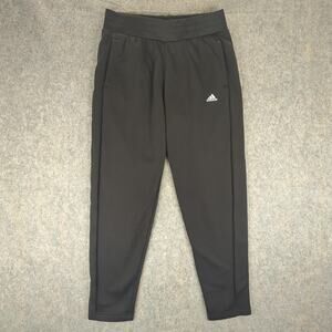 Adidas Pants Mens Medium Black Athletic Tapered Fit Joggers Logo Polyester Gym